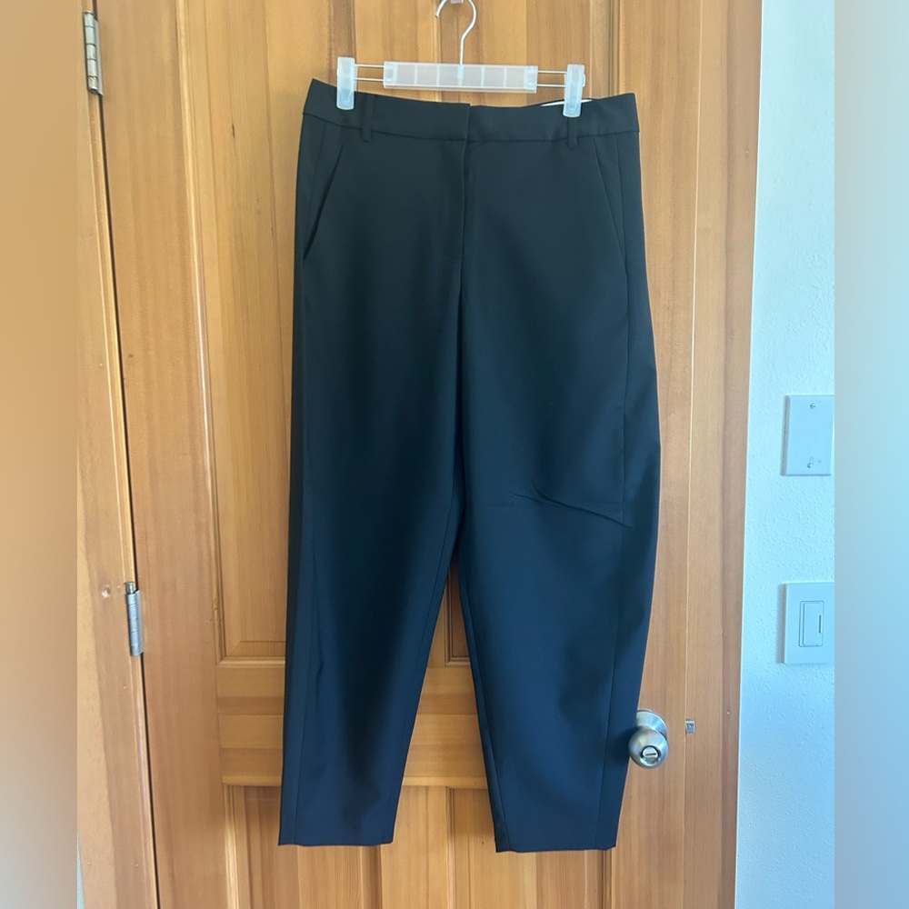 NWT Tibi tropical wool sculpted trousers in black. Size 4